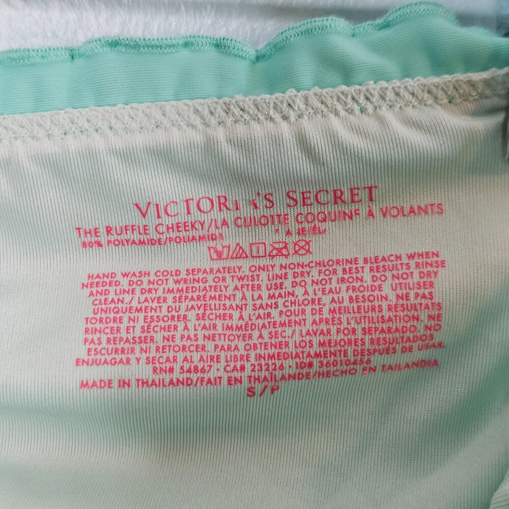 Victoria’s Secret Ruched Back Ruffle Bikini Bottom | Aqua Small - Picture 4 of 6